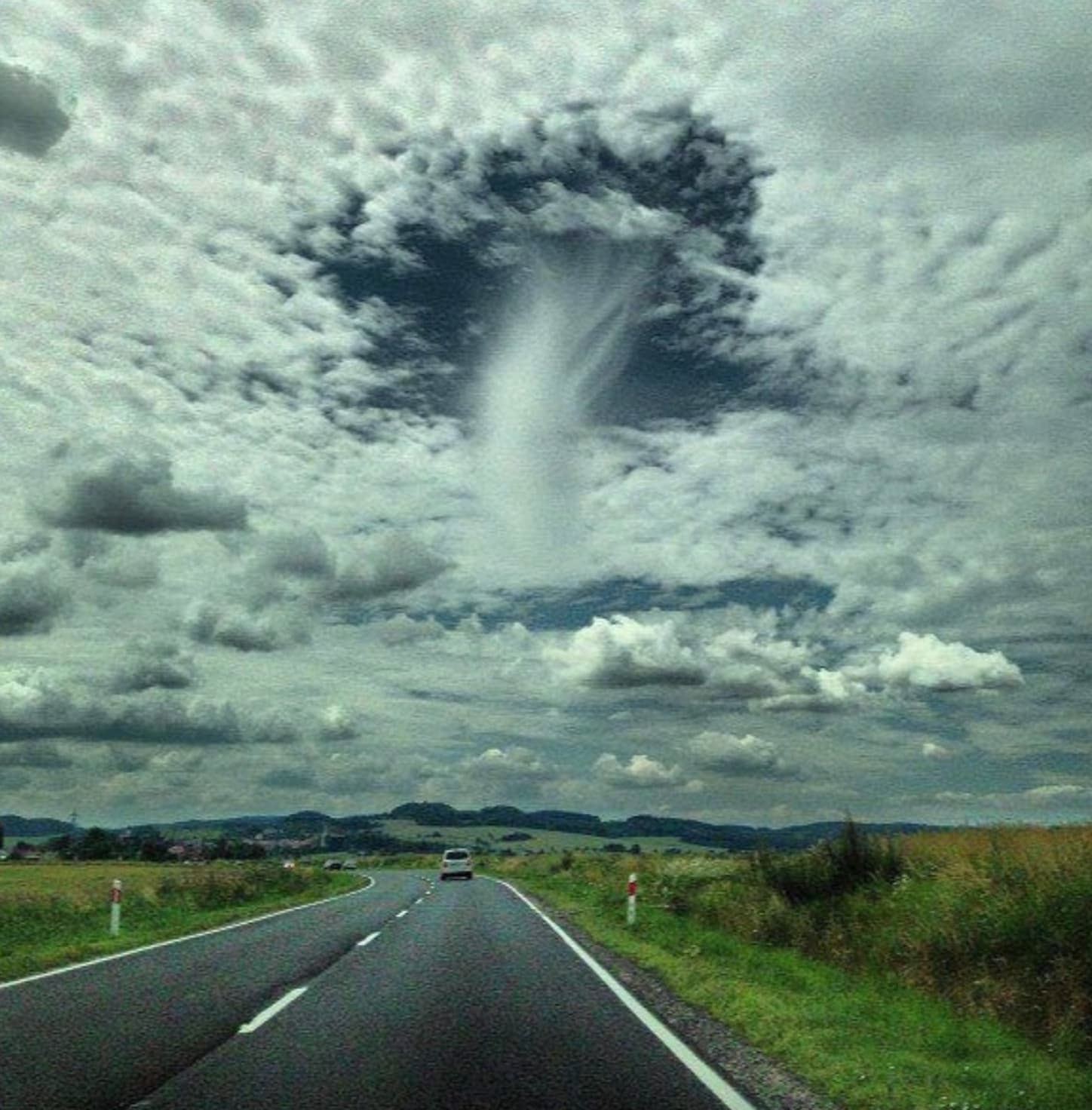 “Rare ‘sky-punch’ cloud in Poland.” 